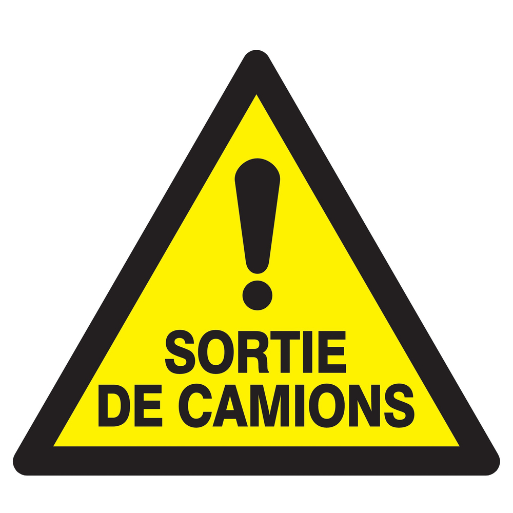 Panneau adhésif DANGER SORTIE DE CAMION 300X300X300MM TALIAPLAST - 729301