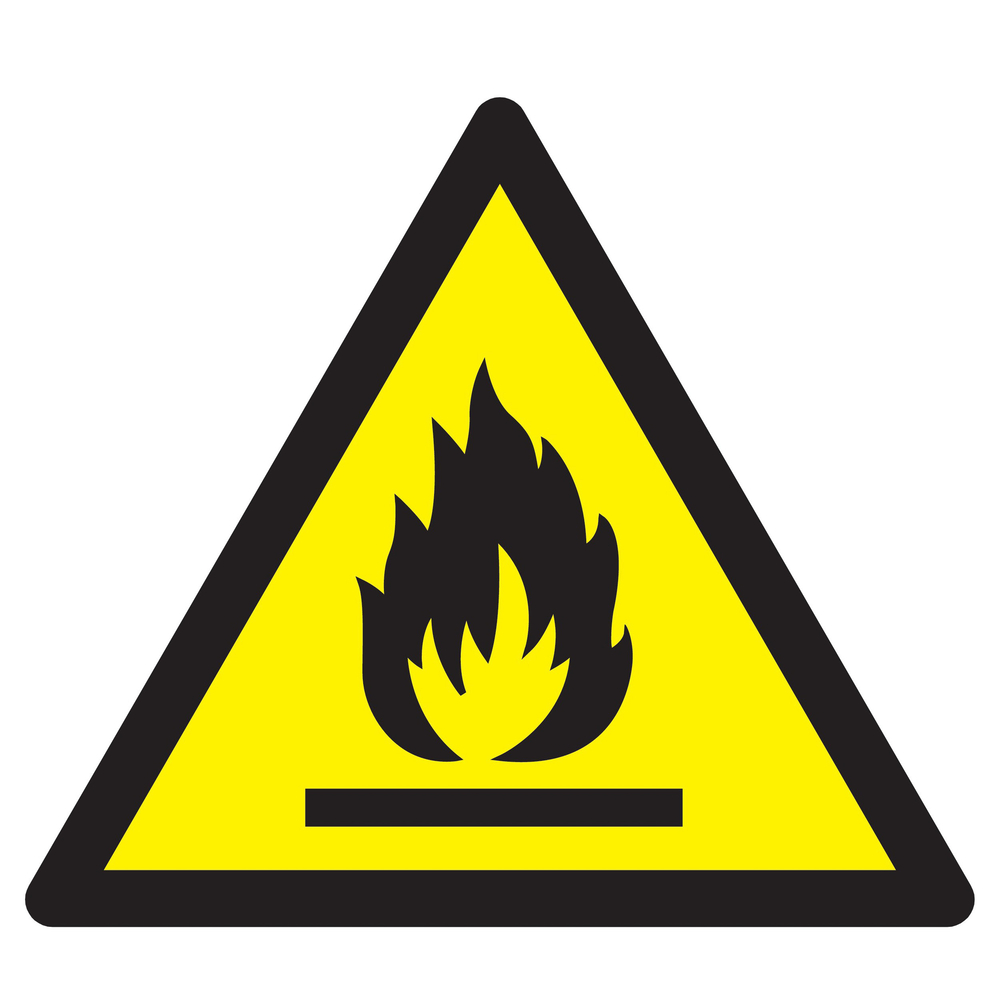 Panneau adhésif DANGER, MATIERES INFLAMMABLES 300X300X300MM TALIAPLAST - 729304