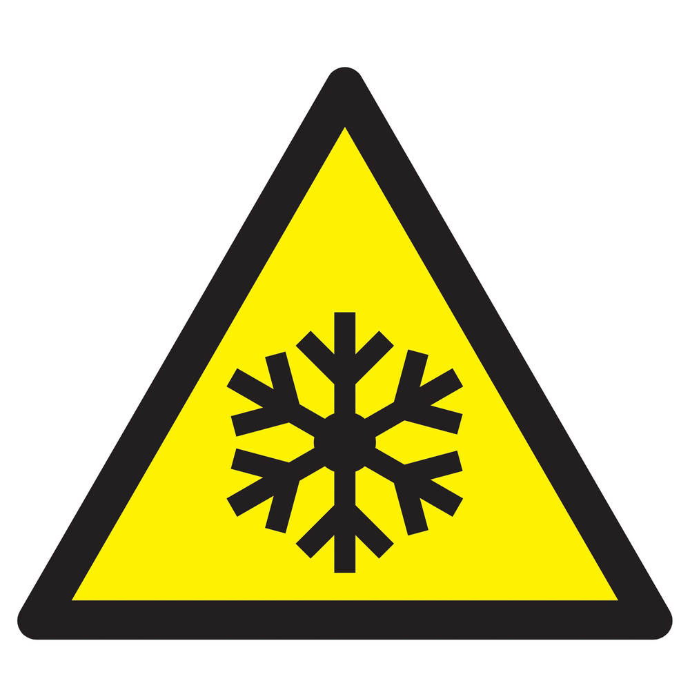 Panneau adhésif DANGER, BASSES TEMPERATURES COND° DE GEL 300X300X300mm TALIAPLAST - 729315