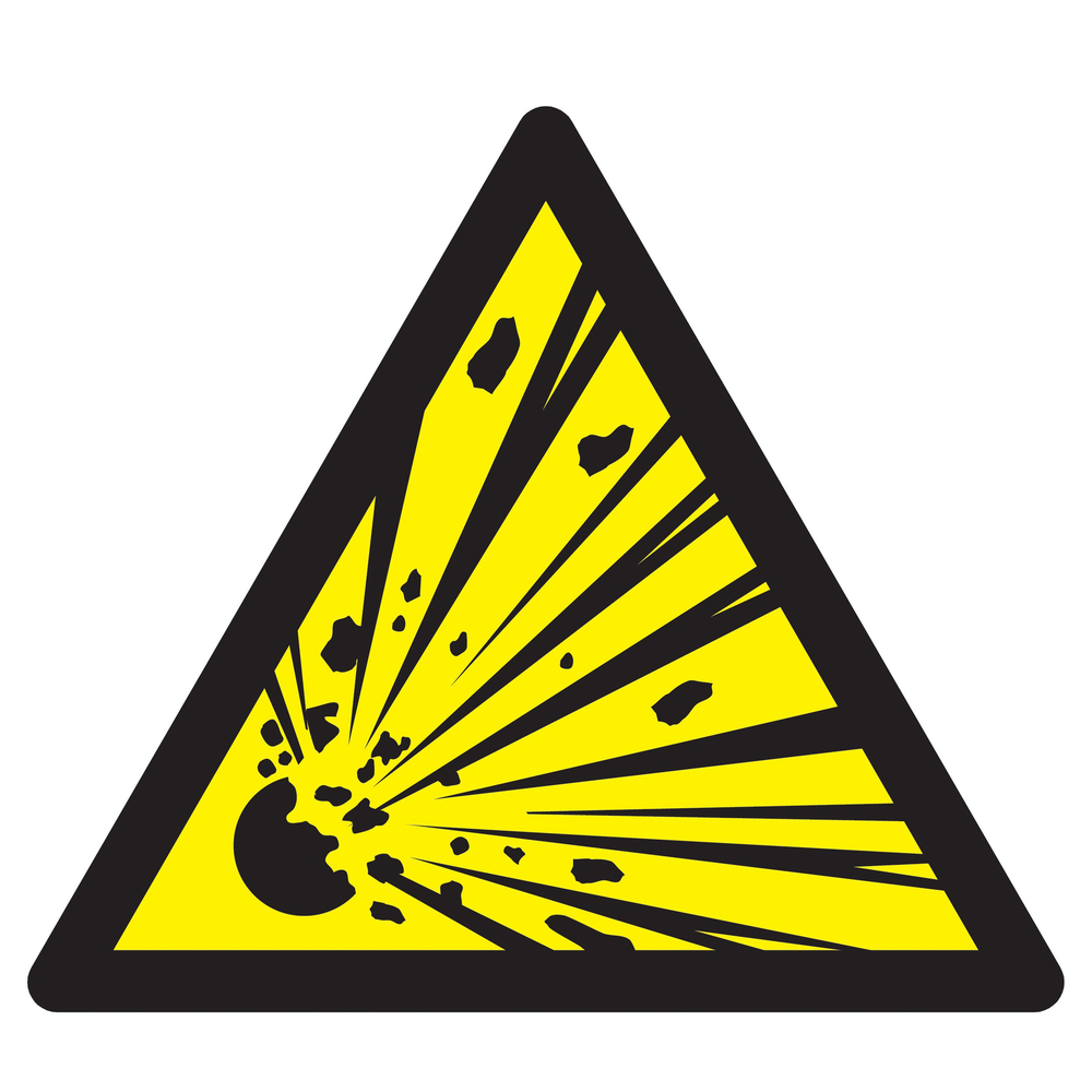 Panneau adhésif DANGER, MATIERES EXPLOSIVES 300X300X300MM TALIAPLAST - 729318