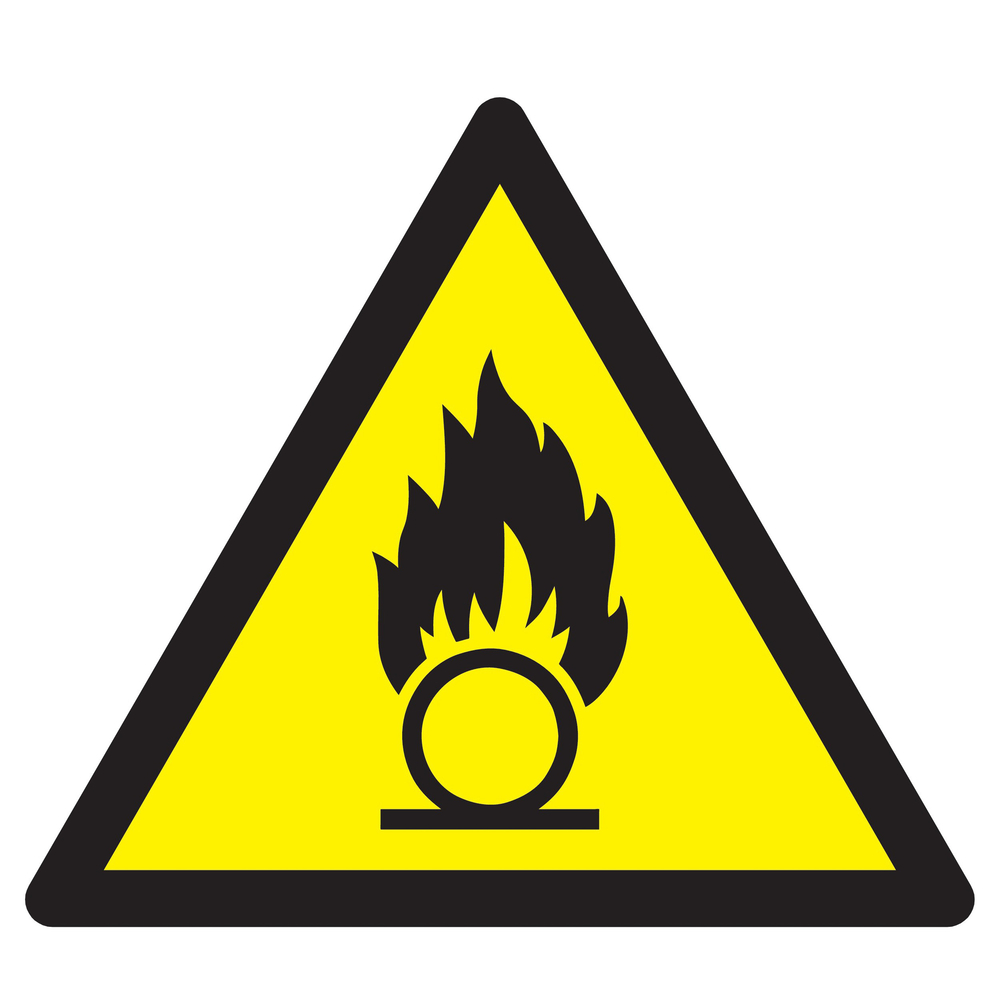 Panneau adhésif DANGER, SUBSTANCES COMBURANTES 300X300X300MM TALIAPLAST - 729319