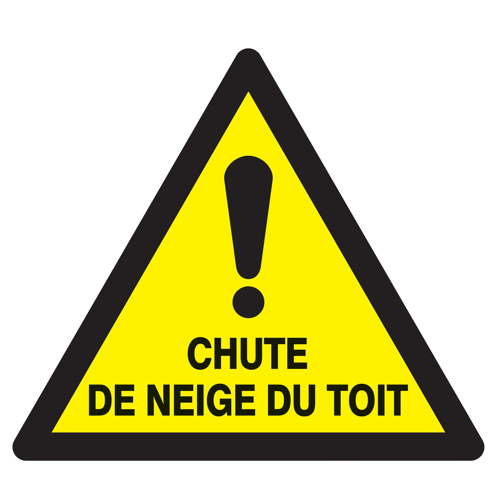 Panneau adhésif DANGER CHUTE DE NEIGE DU TOIT 300X300X300MM TALIAPLAST - 729328