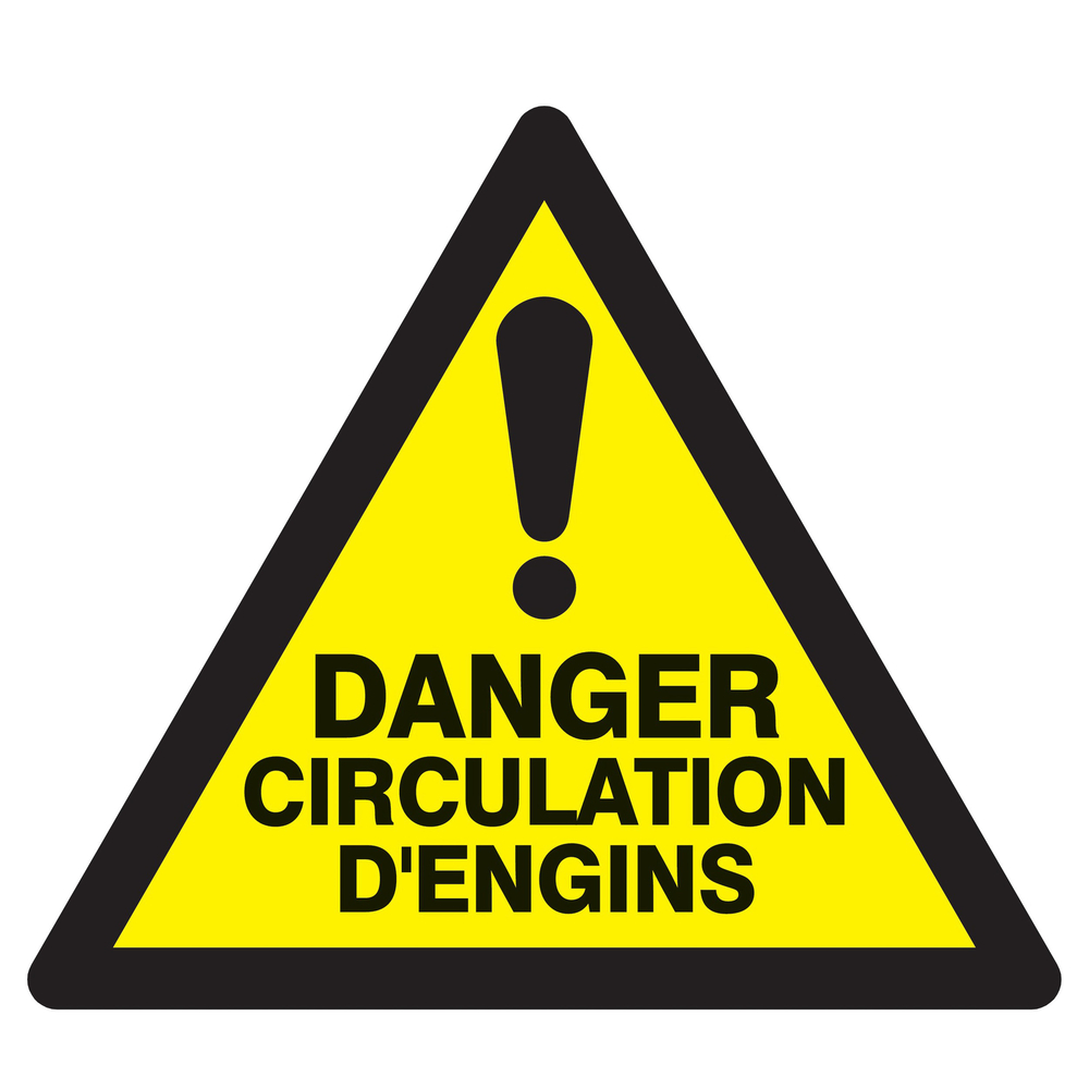 Panneau adhésif DANGER CIRCULATION D'ENGINS 300X300X300MM TALIAPLAST - 729331