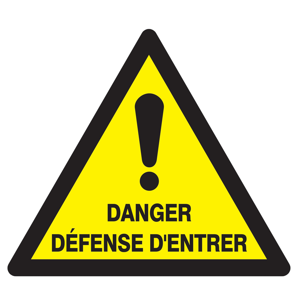 Panneau adhésif DANGER DEFENSE D'ENTRER 300X300X300MM TALIAPLAST - 729332