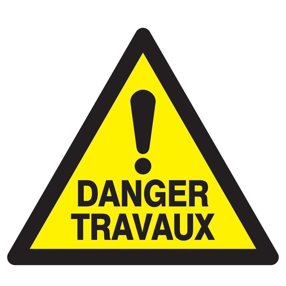 Panneau adhésif DANGER TRAVAUX 300X300X300MM TALIAPLAST - 729334