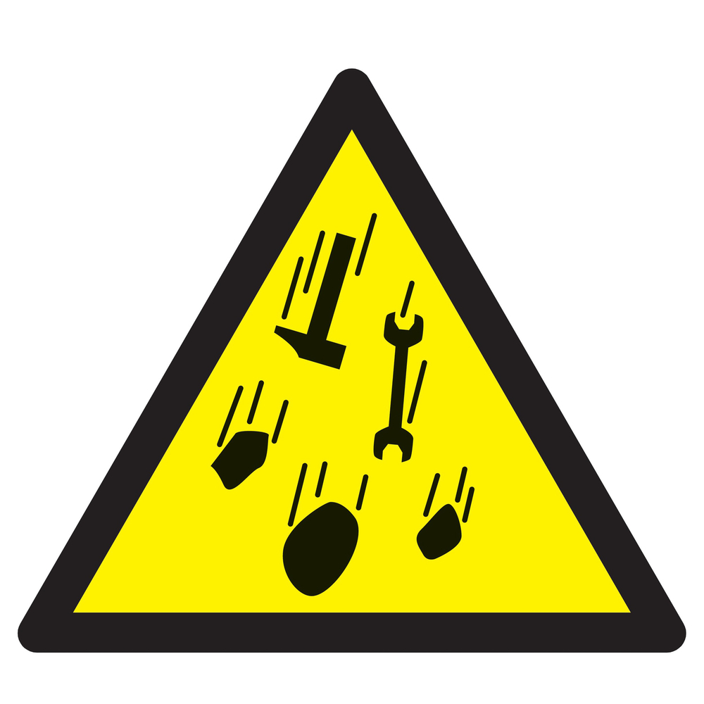 Panneau adhésif DANGER RISQUE DE CHUTE DE MATERIEL 300X300X300MM TALIAPLAST - 729354