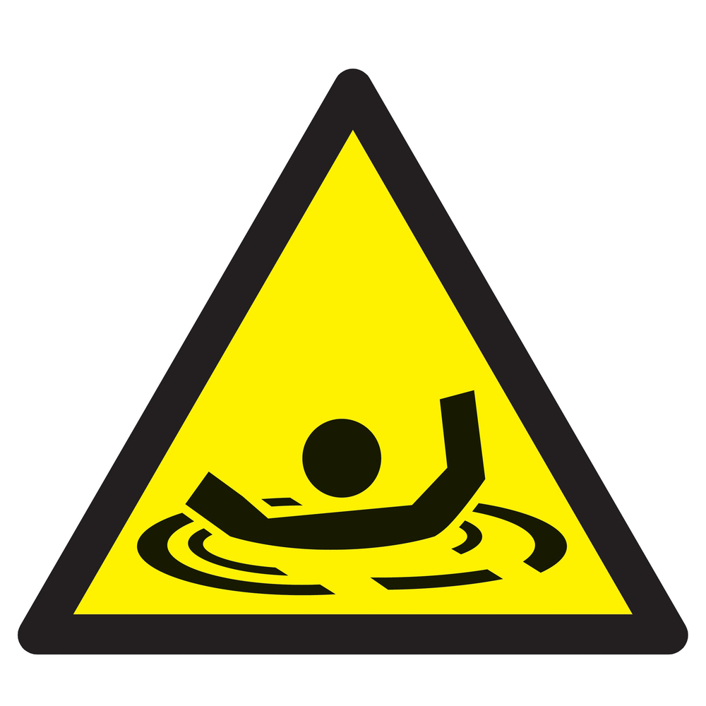 Panneau adhésif DANGER RISQUE DE NOYADE 300X300X300MM TALIAPLAST - 729364