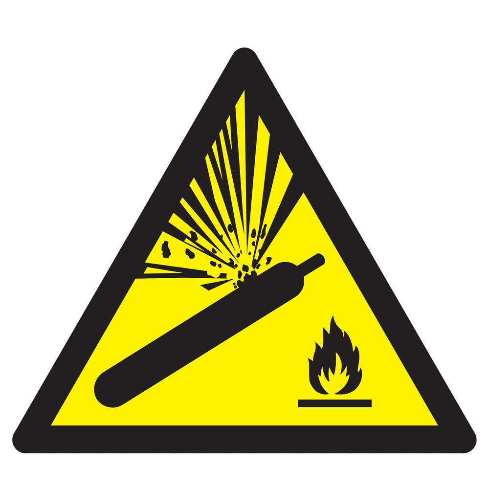 Panneau de danger 300X300X300 ADHESIF Danger, bouteille pressurisee 300x300x300mm TALIAPLAST - 729368