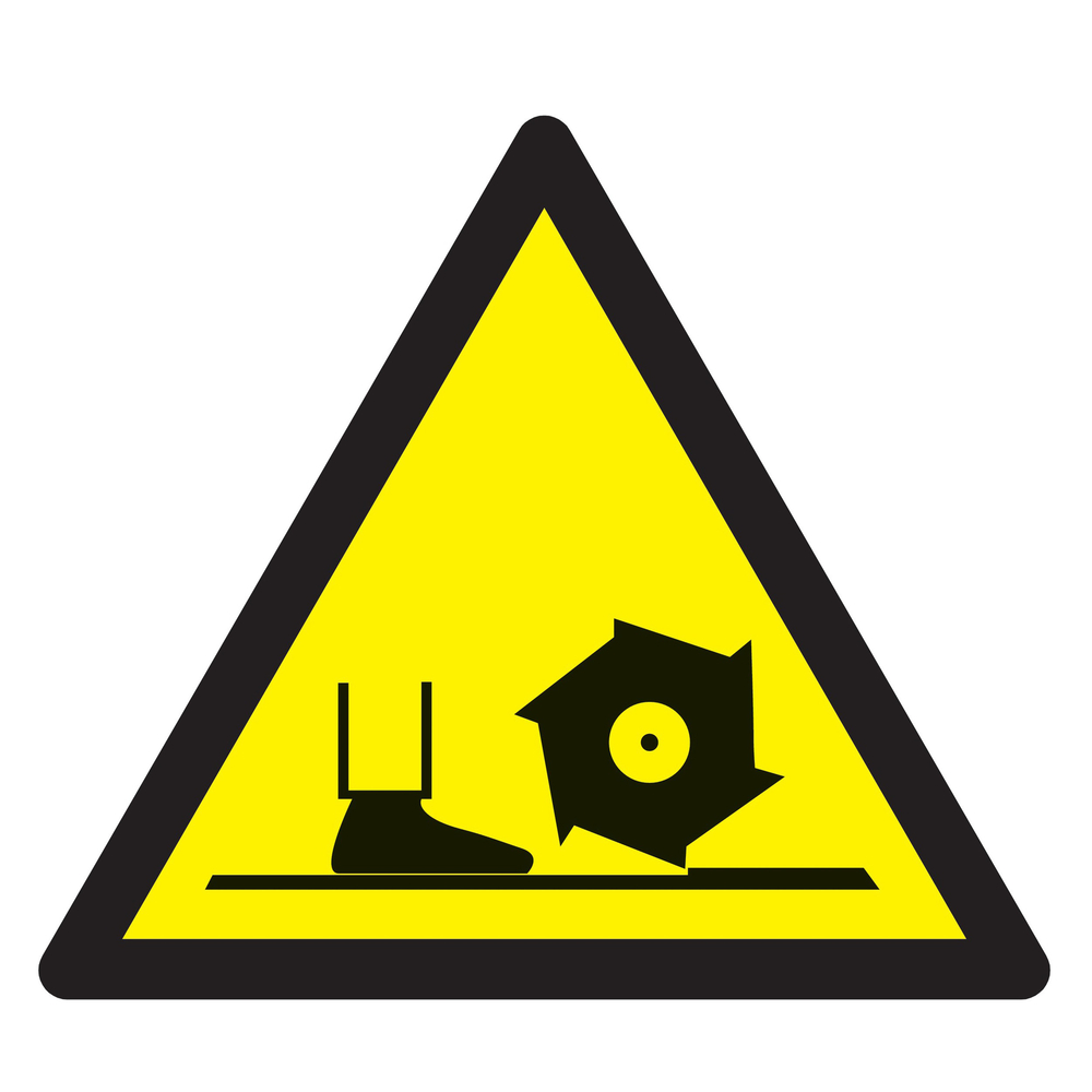Panneau adhésif DANGER BROCHE DE FRAISAGE 100X100X100MM TALIAPLAST - 729908