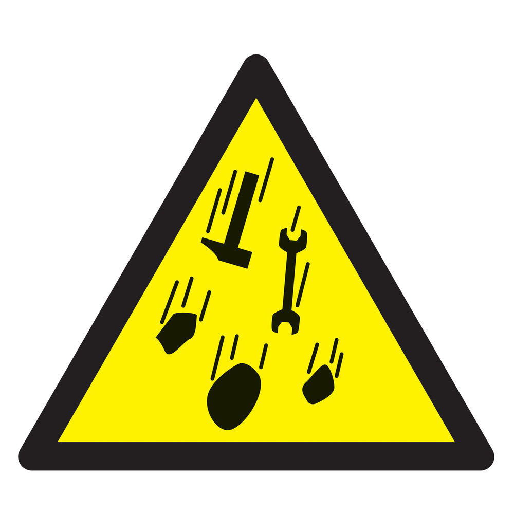 Panneau adhésif DANGER RISQUE DE CHUTE DE MATERIEL 100X100X100MM TALIAPLAST - 729910