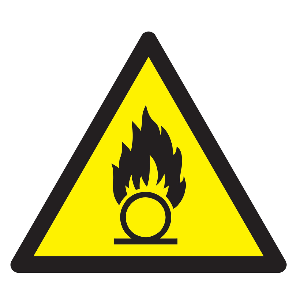 Panneau adhésif DANGER, SUBSTANCES COMBURANTES 100X100X100MM TALIAPLAST - 729930