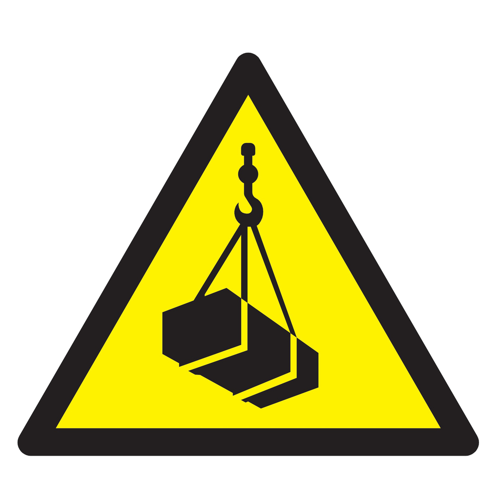 Panneau adhésif DANGER, CHARGES SUSPENDUES 100X100X100MM TALIAPLAST - 729934