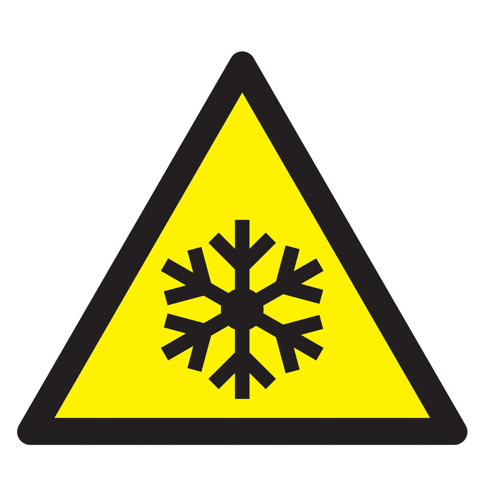 Panneau adhésif DANGER, BASSES TEMPERATURES COND° DE GEL 100X100X100mm TALIAPLAST - 729935
