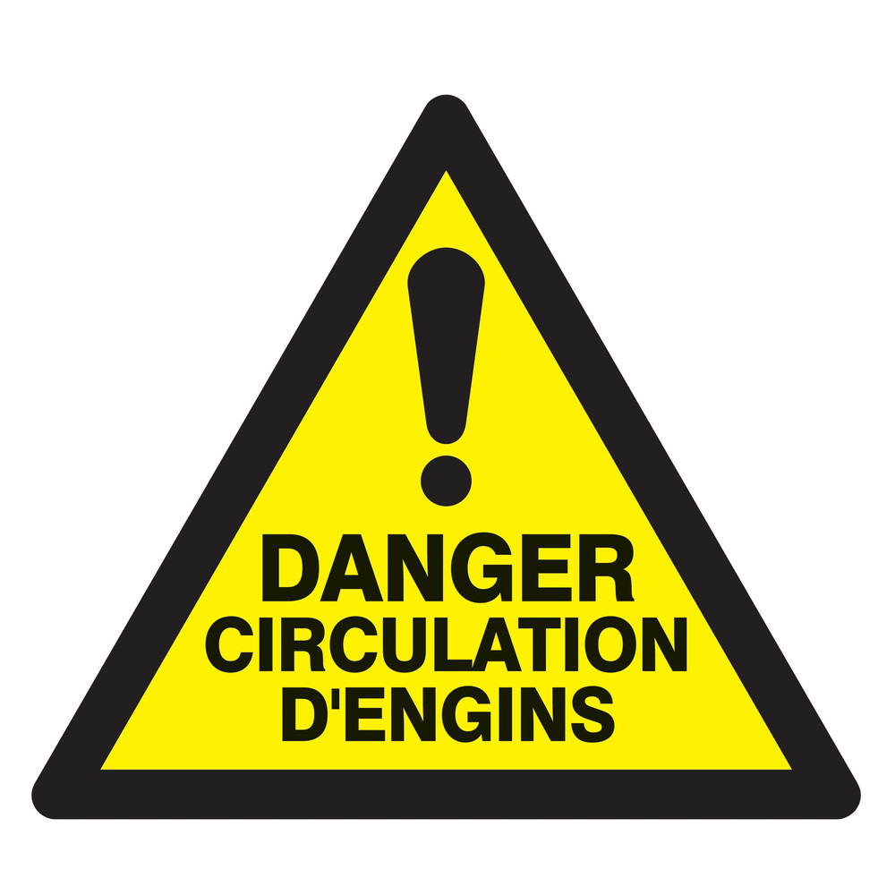 Panneau adhésif DANGER CIRCULATION D'ENGINS 100X100X100MM TALIAPLAST - 729937
