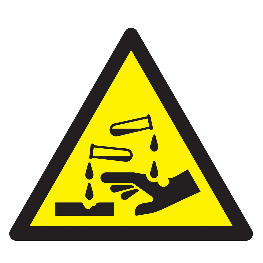 Panneau adhésif DANGER, SUBSTANCES CORROSIVES 100X100X100MM TALIAPLAST - 729940