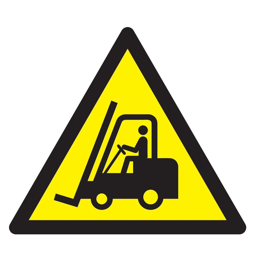 Panneau adhésif DANGER, CHAR. ELEVATEURS/VEH. INDUSTRIELS 100x100x100mm TALIAPLAST - 729941