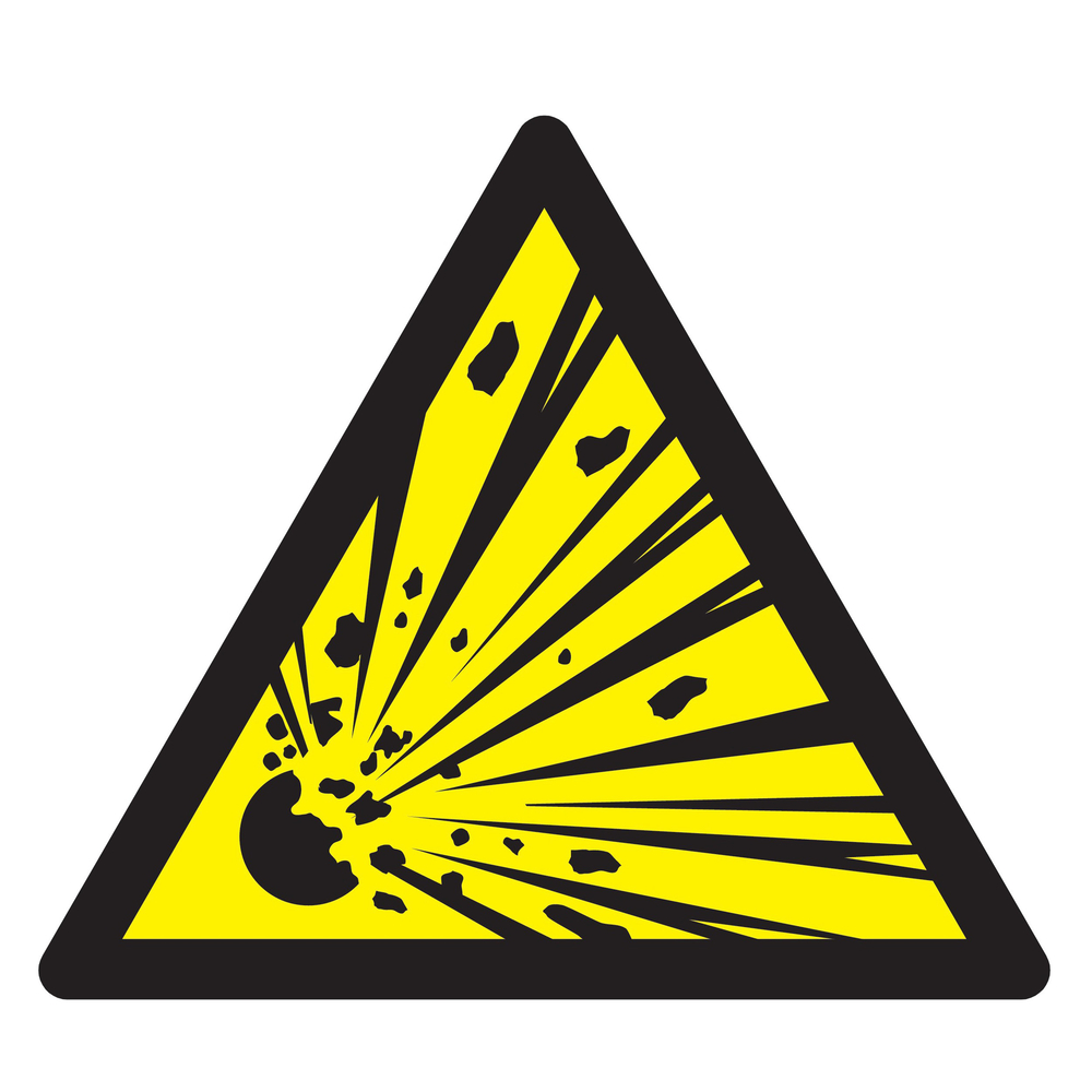 Panneau adhésif DANGER, MATIERES EXPLOSIVES 100X100X100MM TALIAPLAST - 729946
