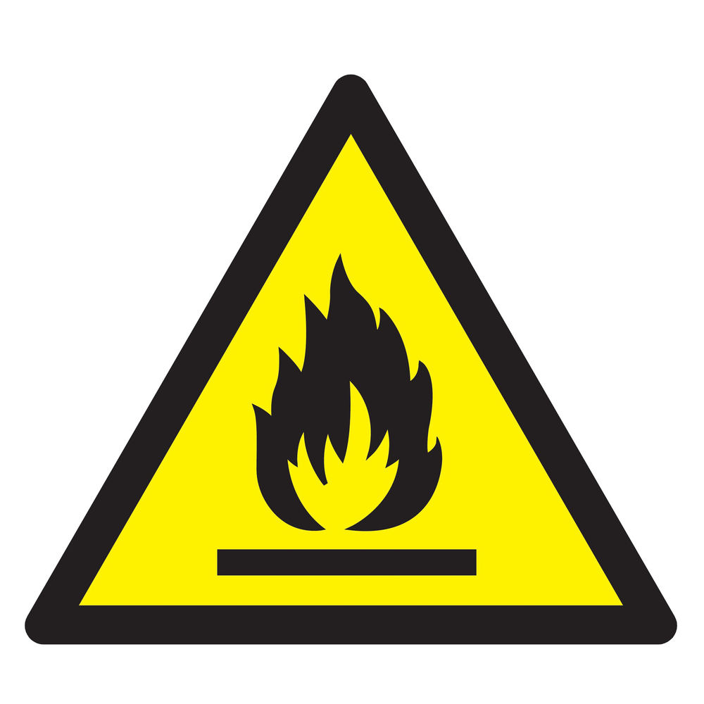 Panneau adhésif DANGER, MATIERES INFLAMMABLES 100X100X100MM TALIAPLAST - 729947