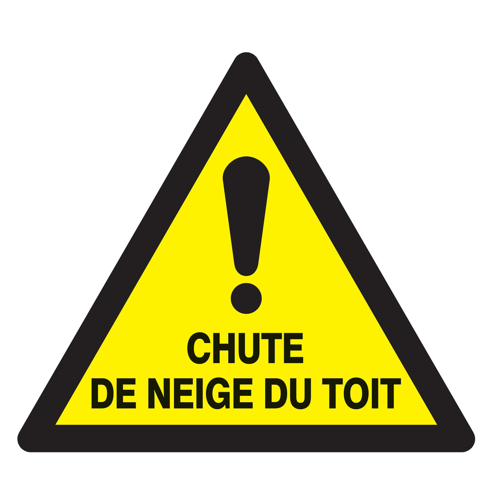 Panneau adhésif DANGER CHUTE DE NEIGE DU TOIT 100X100X100MM TALIAPLAST - 729956