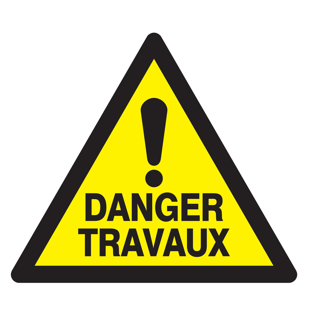 Panneau adhésif DANGER TRAVAUX 100X100X100MM TALIAPLAST - 729962