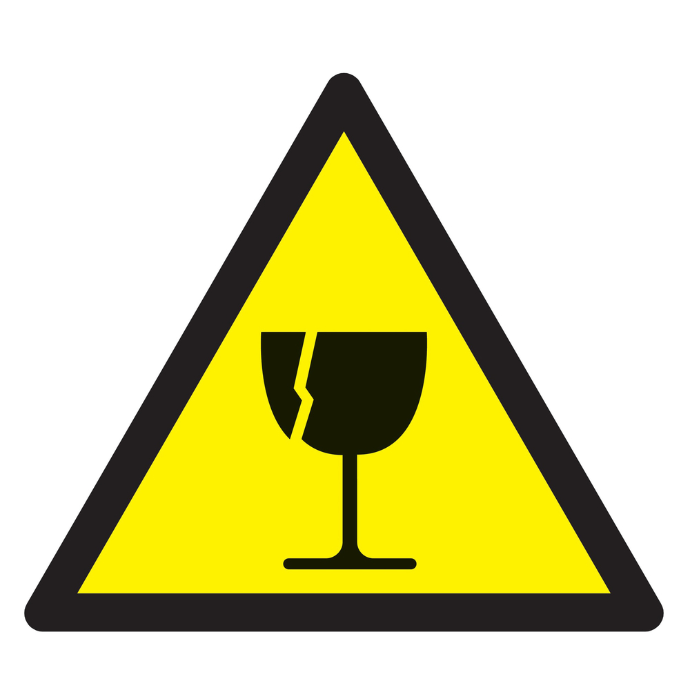 Panneau adhésif DANGER FRAGILE 100X100X100MM TALIAPLAST - 729965