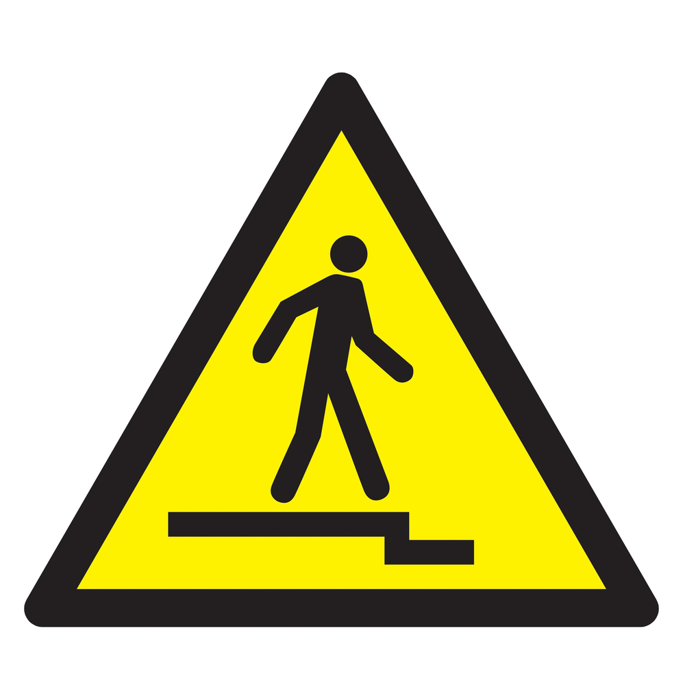 Panneau adhésif ACCES ACCIDENTE VERS LE BAS 100X100X100MM TALIAPLAST - 729966