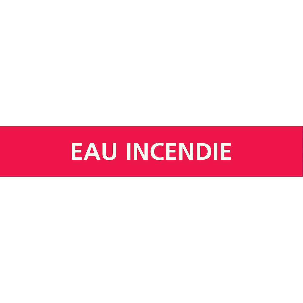 Signalétique de marquage INCENDIE 312X52 Eau incendie 312x52mm (10 adhesifs pour tuyauterie) TALIAPLAST - 730402