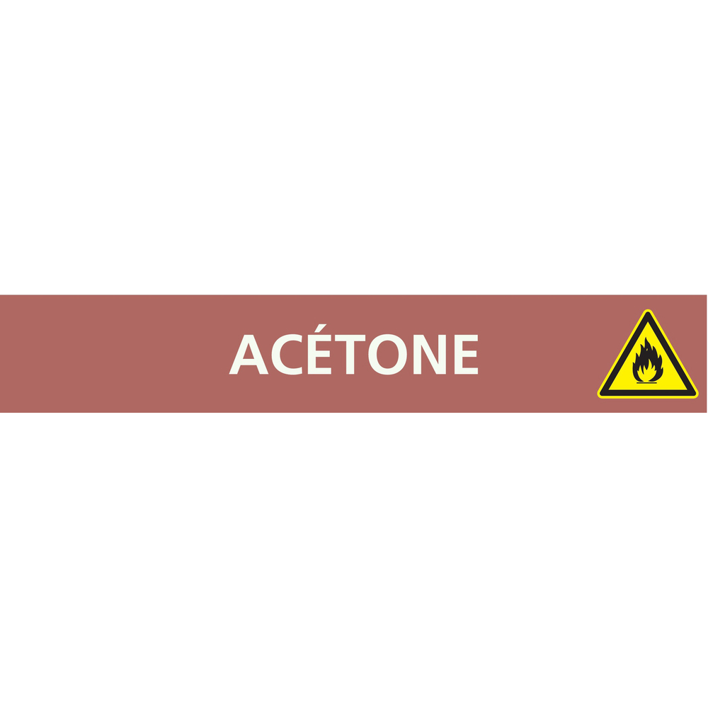 Signalétique de marquage LIQUIDE 312X52 Acétone 312x52mm (10 adhesifs pour tuyauterie) TALIAPLAST - 730602