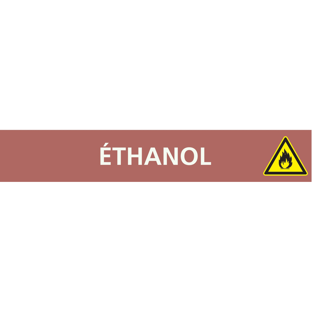 Signalétique de marquage LIQUIDE 312X52 Éthanol 312x52mm (10 adhesifs pour tuyauterie) TALIAPLAST - 730611