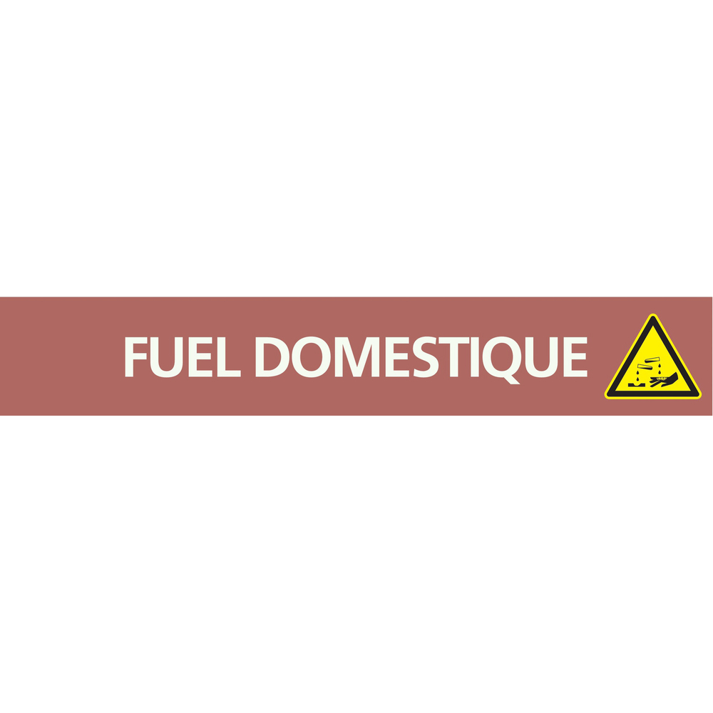 Signalétique de marquage LIQUIDE 312X52 Fuel domestique 312x52mm (10 adhesifs pour tuyauterie) TALIAPLAST - 730618