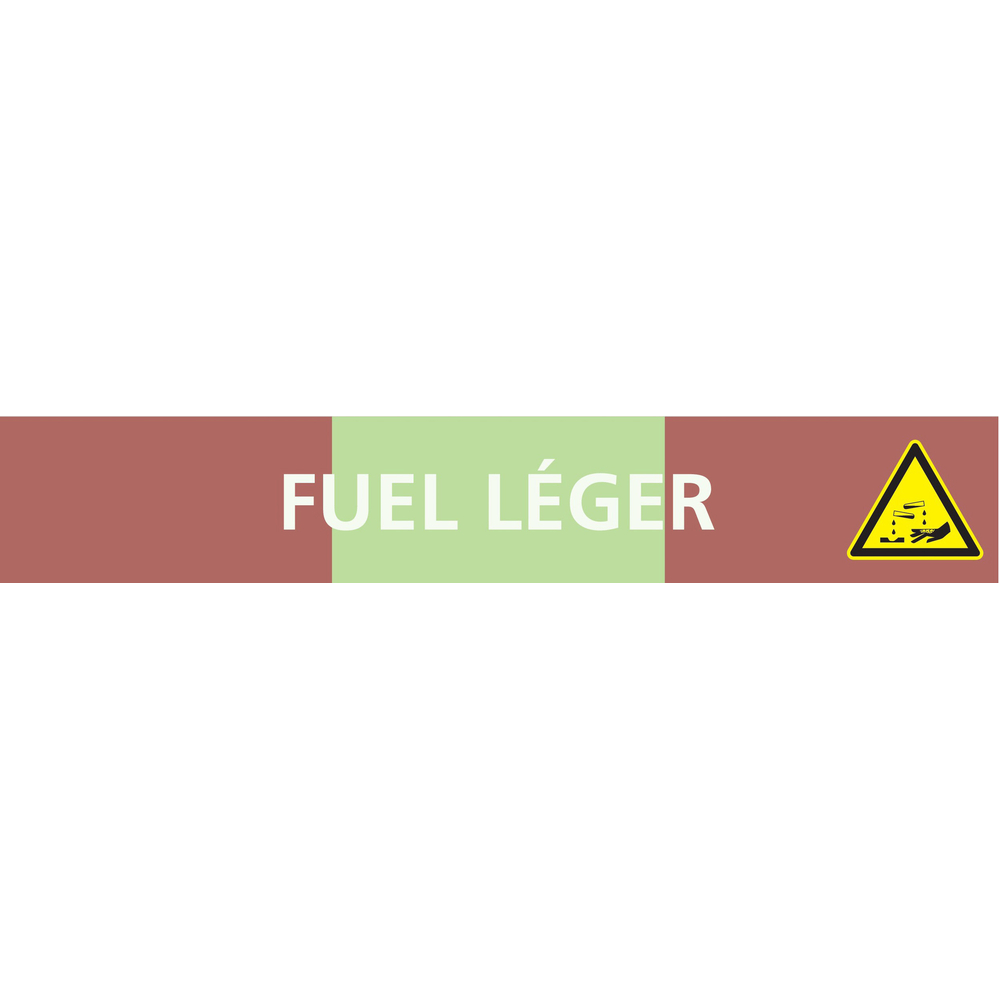 Signalétique de marquage LIQUIDE 312X52 Fuel léger 312x52mm (10 adhesifs pour tuyauterie) TALIAPLAST - 730619
