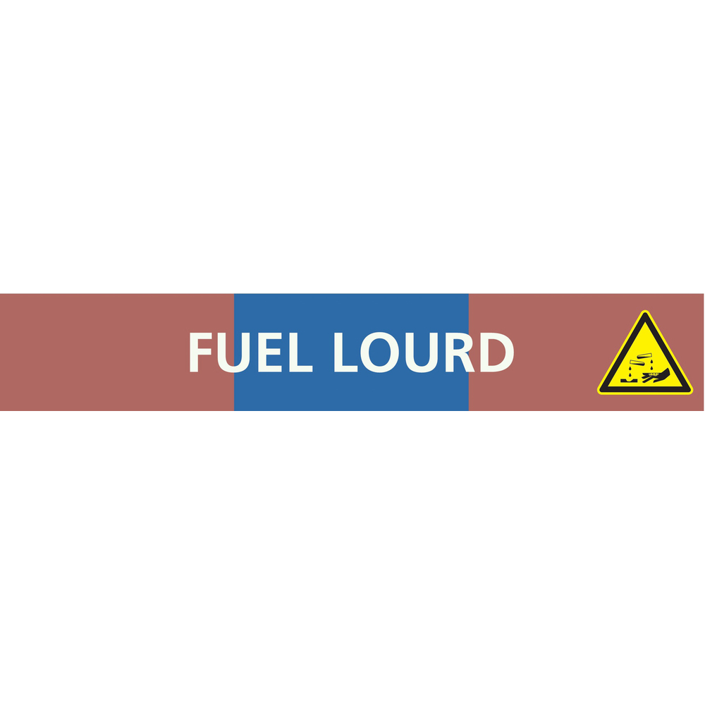 Signalétique de marquage LIQUIDE 312X52 Fuel lourd 312x52mm (10 adhesifs pour tuyauterie) TALIAPLAST - 730620