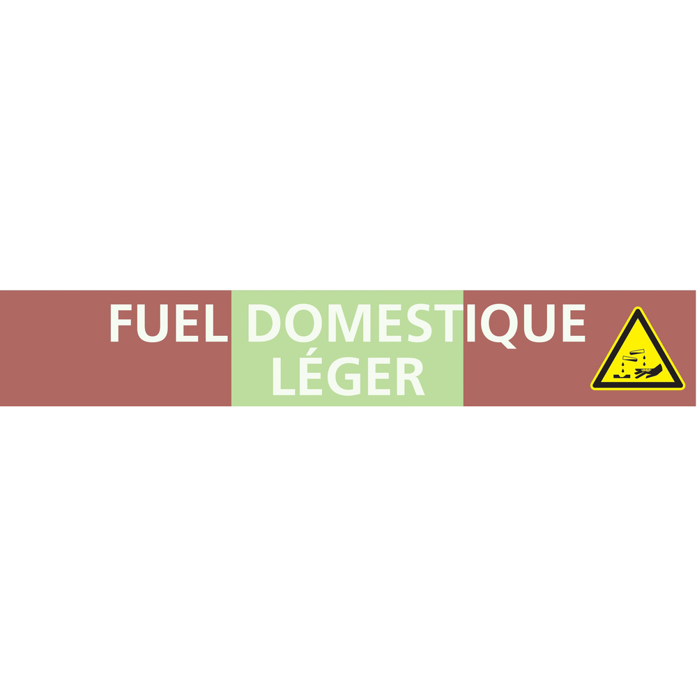 Signalétique de marquage LIQUIDE 312X52 Fuel domestique léger 312x52mm (10 adhesifs tuyauterie) TALIAPLAST - 730635