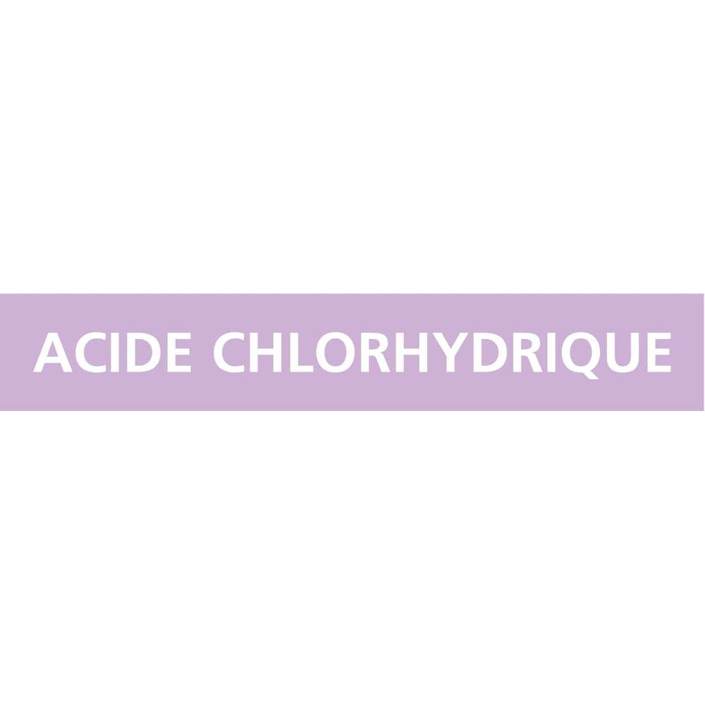 Signalétique de marquage ACIDE 312X52 Acide chlorhydrique 312x52mm (10 adhesifs tuyauterie) TALIAPLAST - 730703