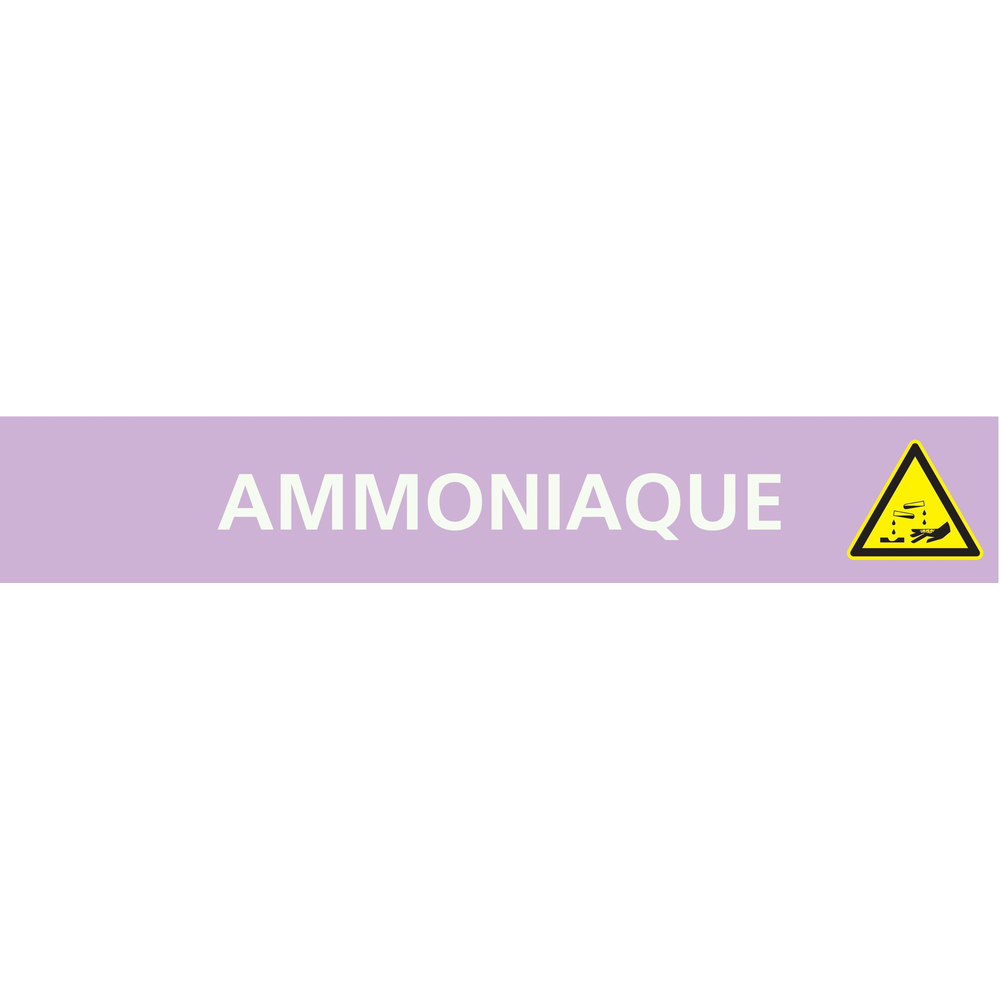 Signalétique de marquage ACIDE 312X52 Ammoniaque 312x52mm (10 adhesifs pour tuyauterie) TALIAPLAST - 730712