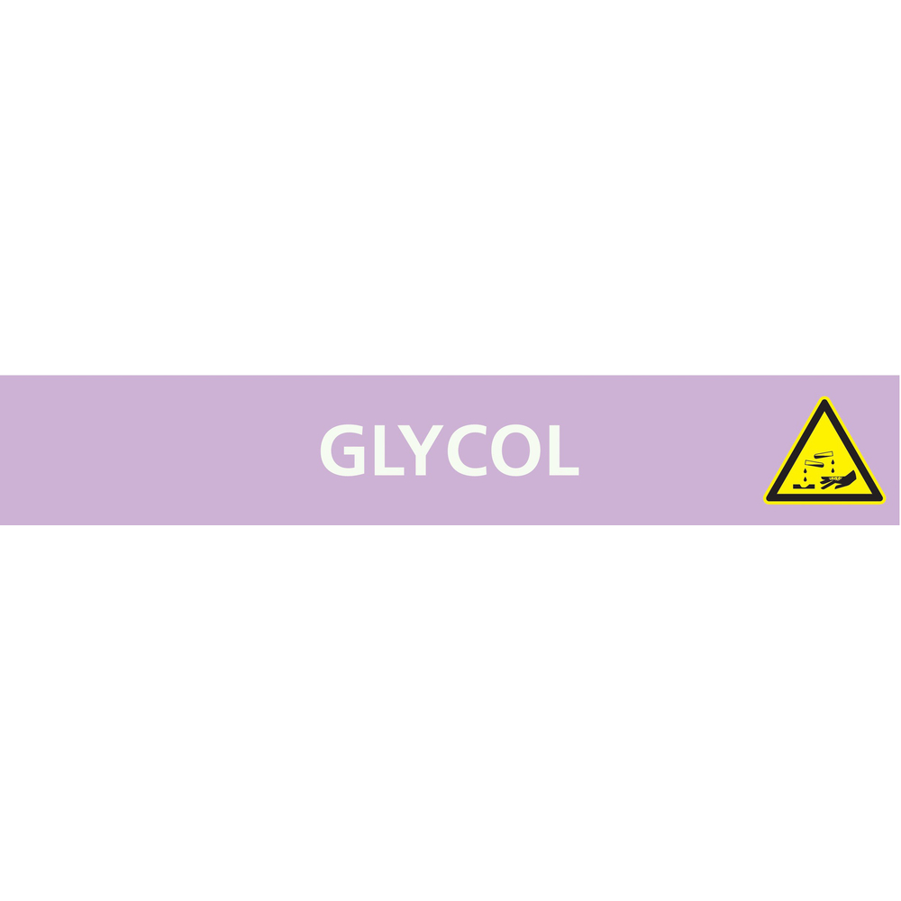 Signalétique de marquage ACIDE 312X52 Glycol 312x52mm (10 adhesifs pour tuyauterie) TALIAPLAST - 730721