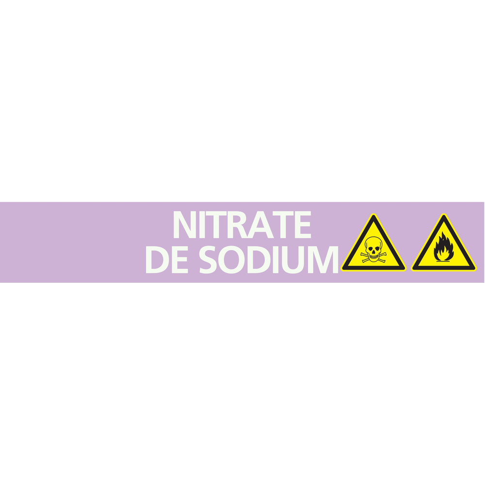 Signalétique de marquage ACIDE 312X52 Nitrate de sodium 312x52mm (10 adhesifs tuyauterie) TALIAPLAST - 730729