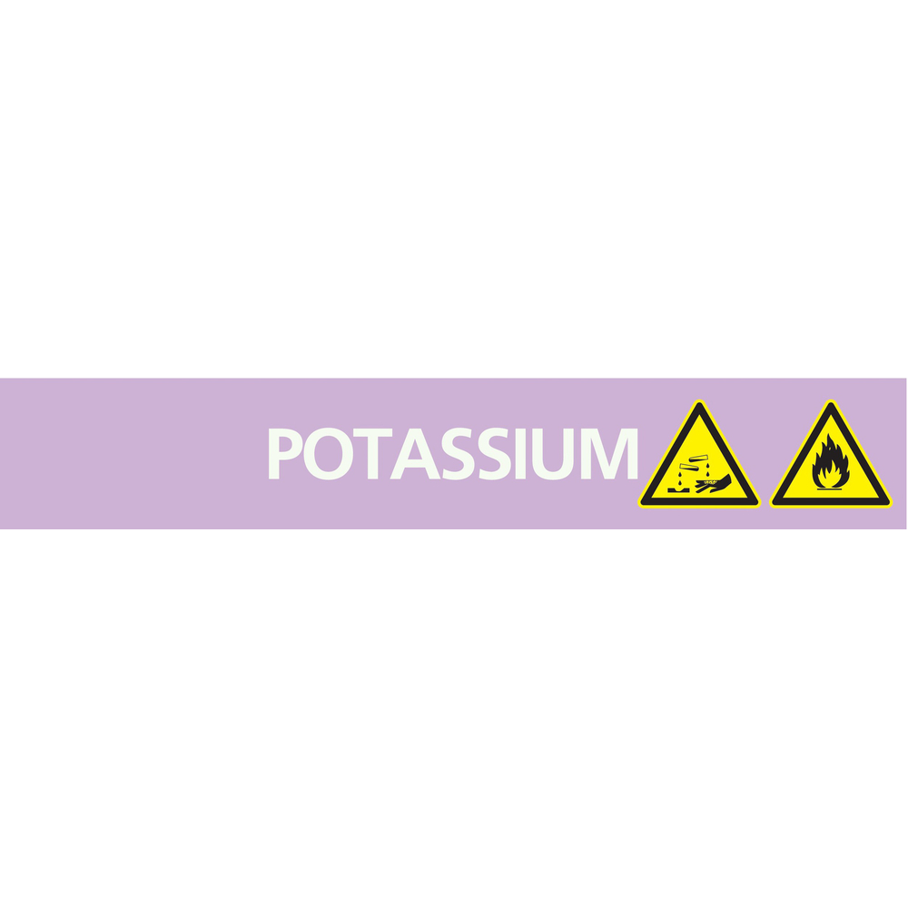 Signalétique de marquage ACIDE 312X52 Potassium 312x52mm (10 adhesifs pour tuyauterie) TALIAPLAST - 730732