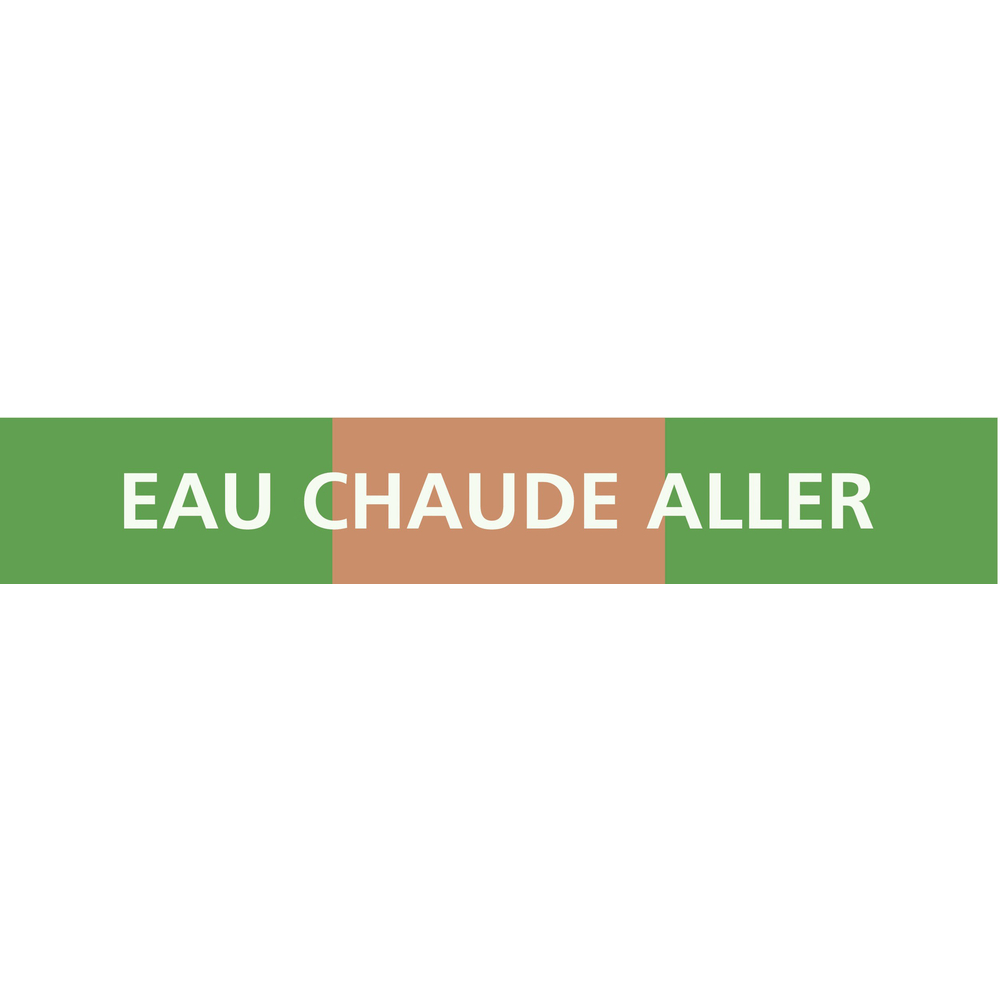 Eau chaude aller 222x37mm (20 adhesifs pour tuyauterie)