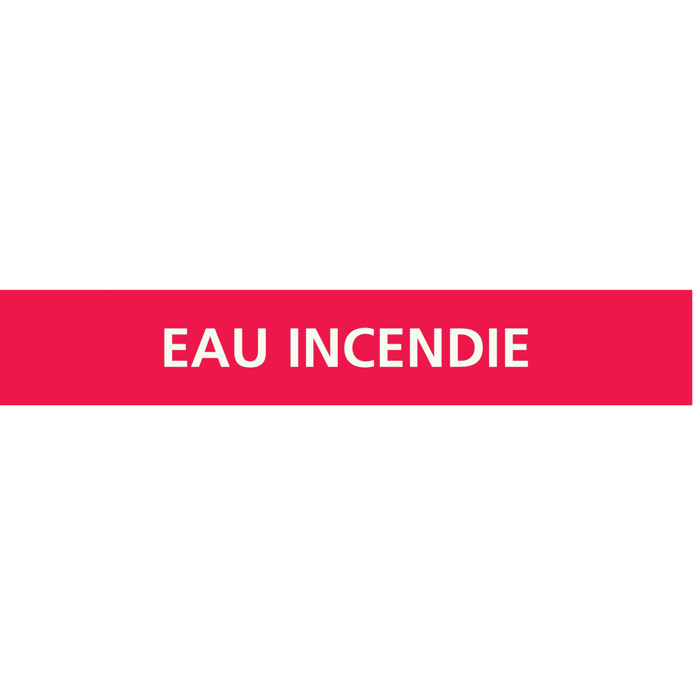 Signalétique de marquage INCENDIE 222X37 Eau incendie 222x37mm (20 adhesifs pour tuyauterie) TALIAPLAST - 731402