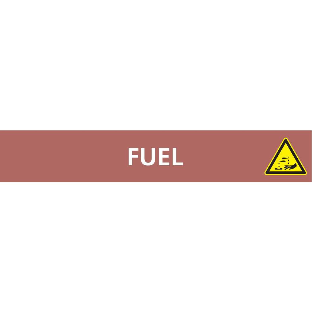 Signalétique de marquage LIQUIDE 222X37 Fuel 222x37mm (20 adhesifs pour tuyauterie) TALIAPLAST - 731616