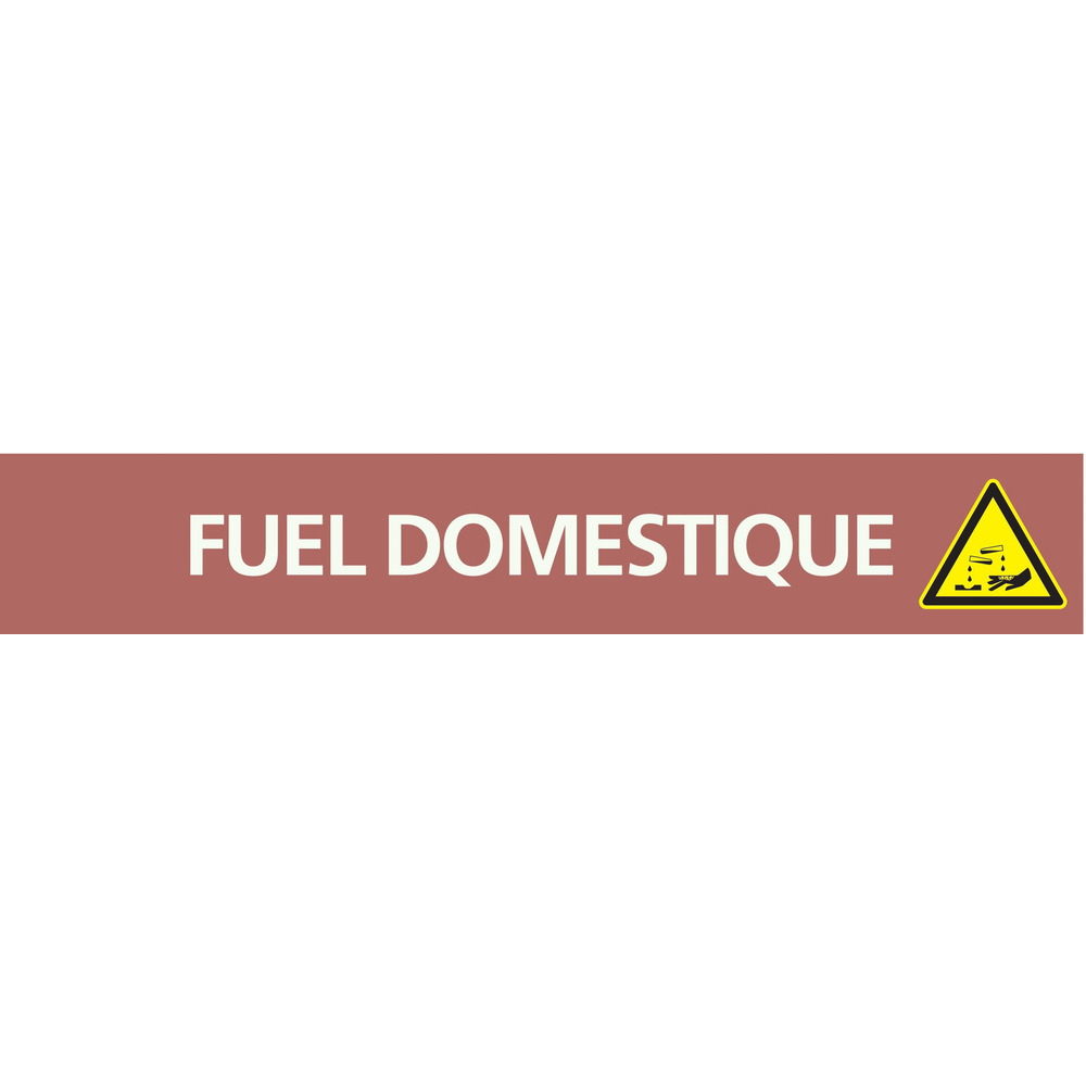 Signalétique de marquage LIQUIDE 222X37 Fuel domestique 222x37mm (20 adhesifs pour tuyauterie) TALIAPLAST - 731618