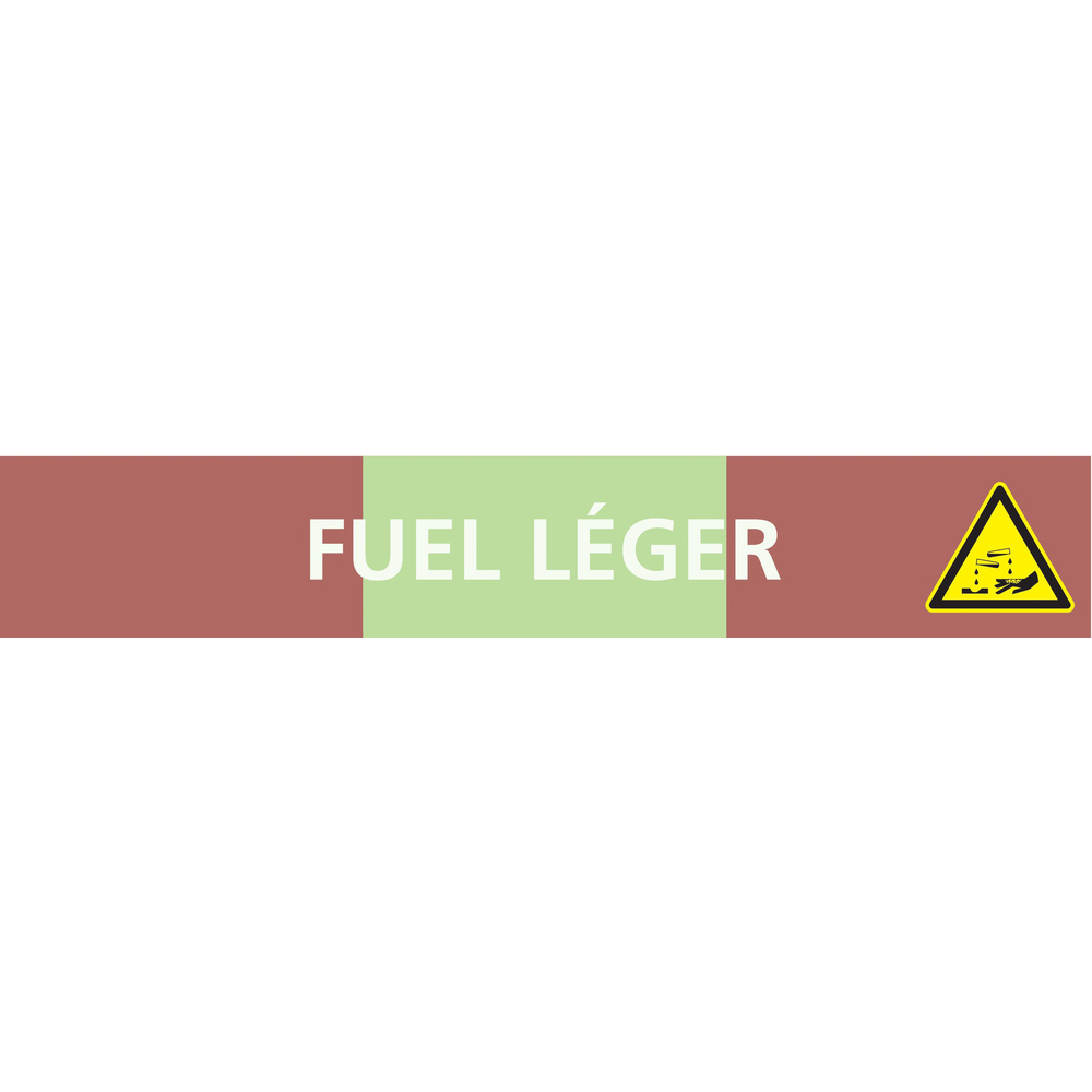 Signalétique de marquage LIQUIDE 222X37 Fuel léger 222x37mm (20 adhesifs pour tuyauterie) TALIAPLAST - 731619