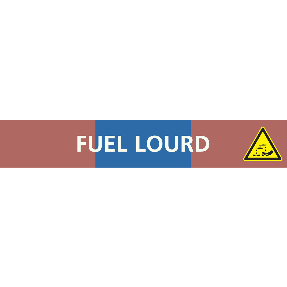 Signalétique de marquage LIQUIDE 222X37 Fuel lourd 222x37mm (20 adhesifs pour tuyauterie) TALIAPLAST - 731620