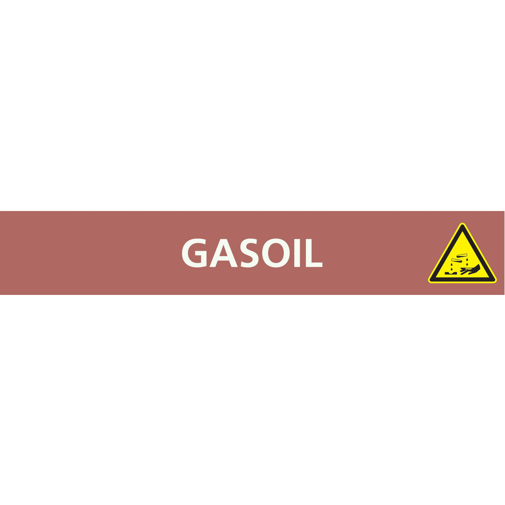 Signalétique de marquage LIQUIDE 222X37 Gasoil 222x37mm (20 adhesifs pour tuyauterie) TALIAPLAST - 731622