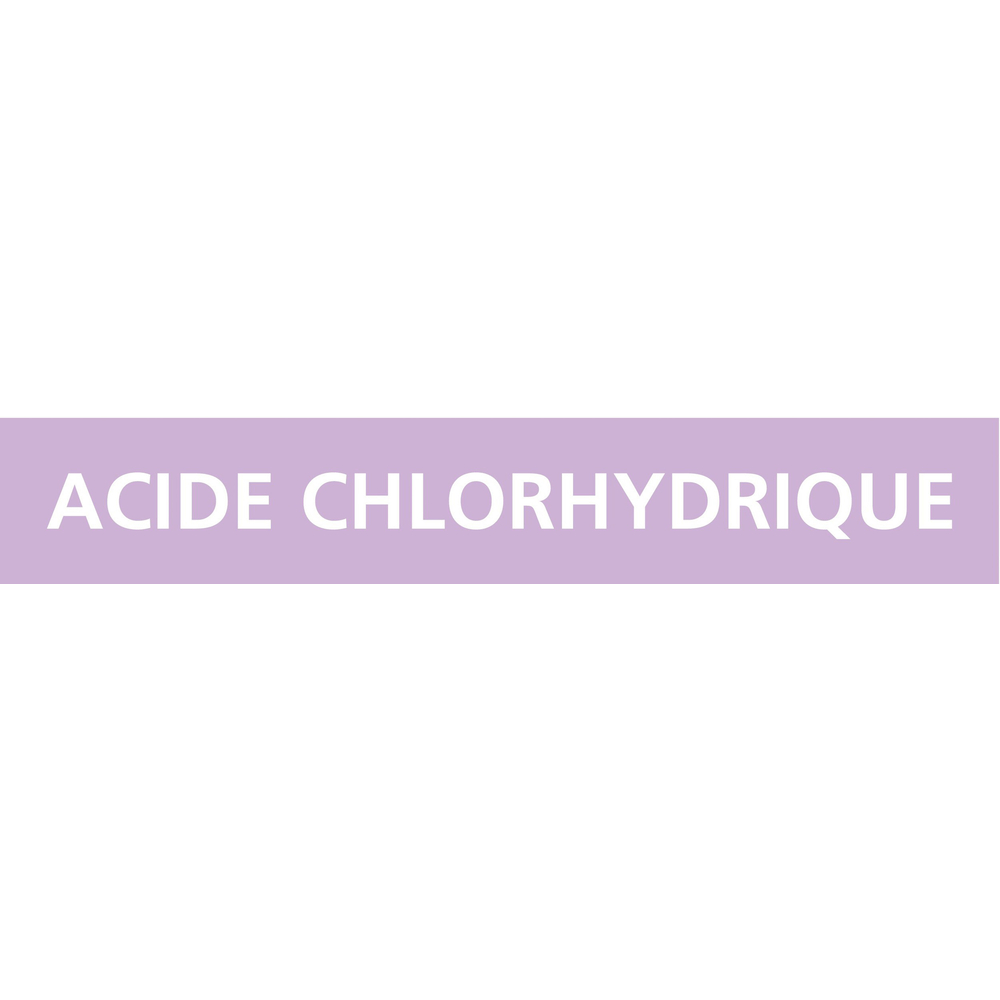 Signalétique de marquage ACIDES 222X37 Acide chlorhydrique 222x37mm (20 adhesifs tuyauterie) TALIAPLAST - 731703