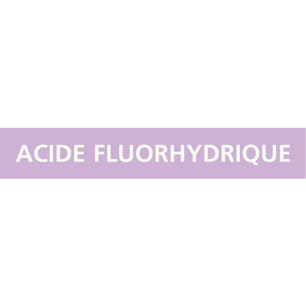 Signalétique de marquage ACIDES 222X37 Acide fluorhydrique 222x37mm (20 adhesifs tuyauterie) TALIAPLAST - 731704
