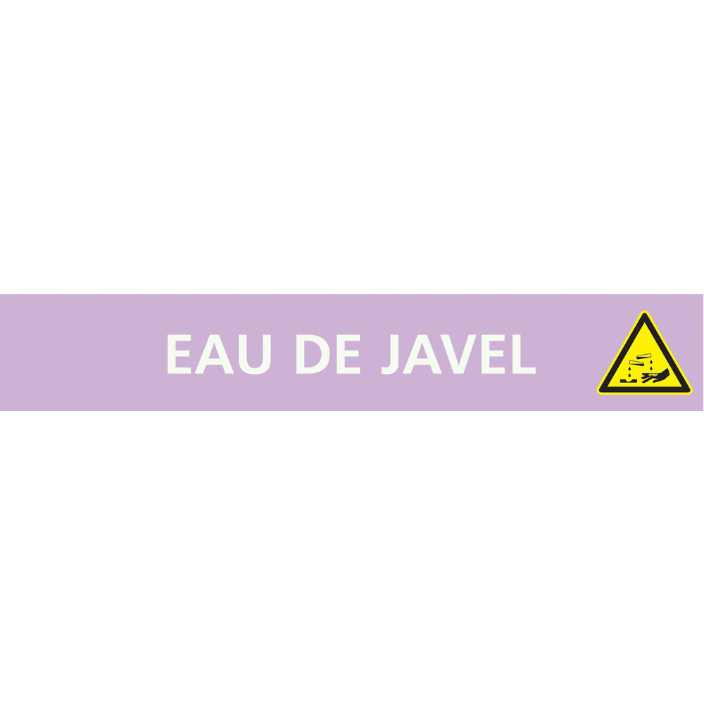 Signalétique de marquage ACIDES 222X37 Eau de javel 222x37mm (20 adhesifs pour tuyauterie) TALIAPLAST - 731717
