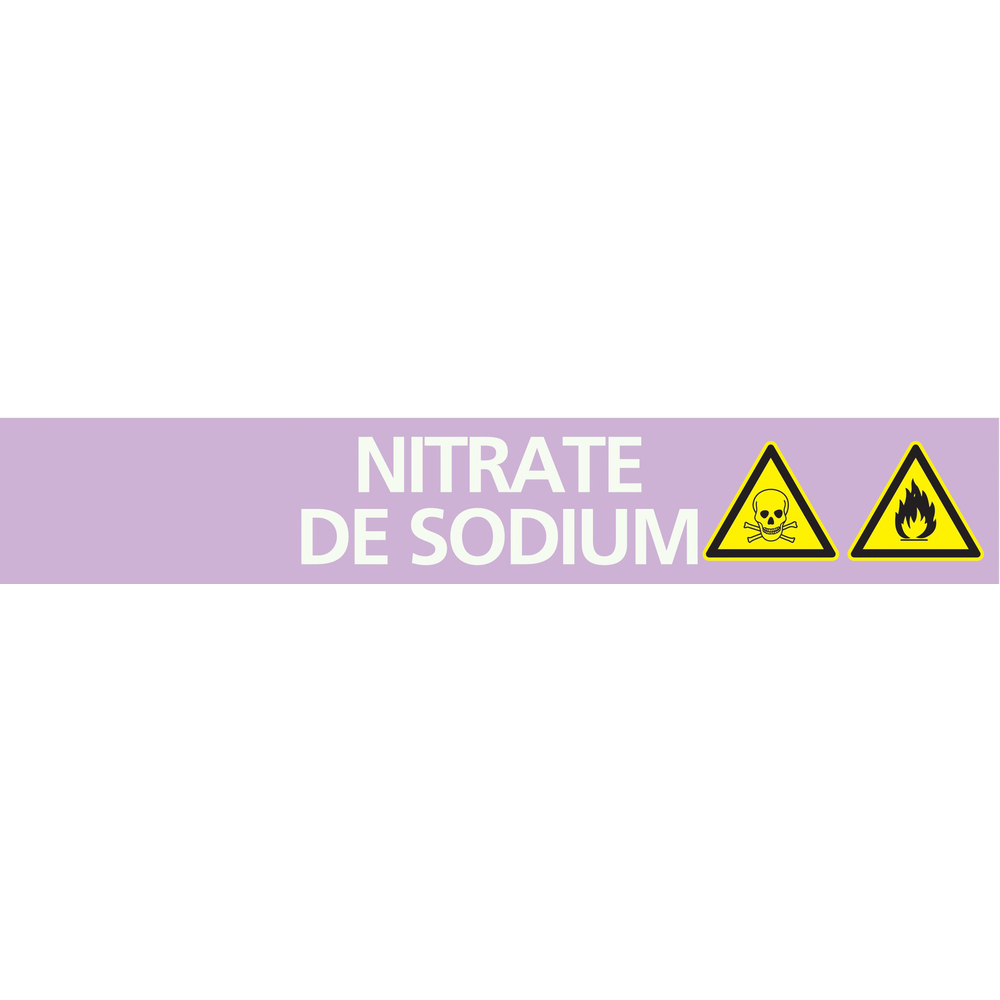 Signalétique de marquage ACIDES 222X37 Nitrate de sodium 222x37mm (20 adhesifs tuyauterie) TALIAPLAST - 731729