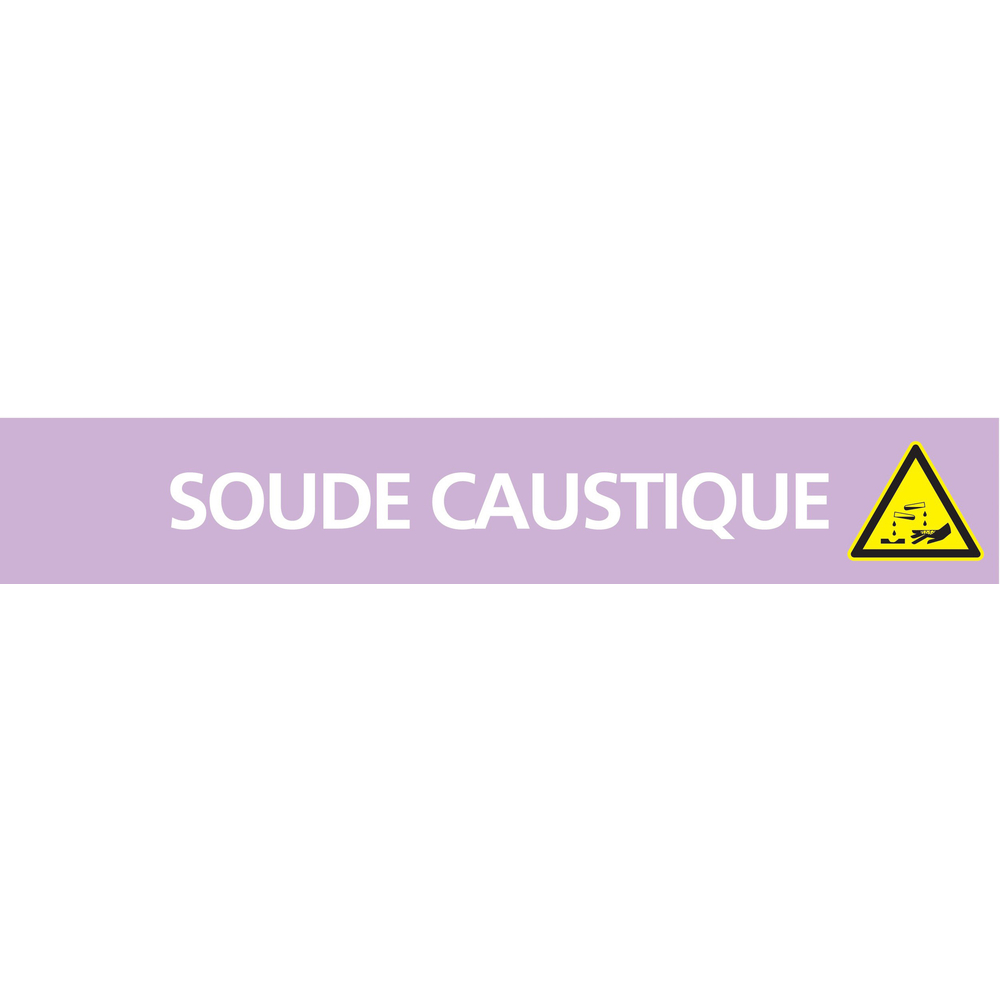 Signalétique de marquage ACIDES 222X37 Soude caustique 222x37mm (20 adhesifs pour tuyauterie) TALIAPLAST - 731735